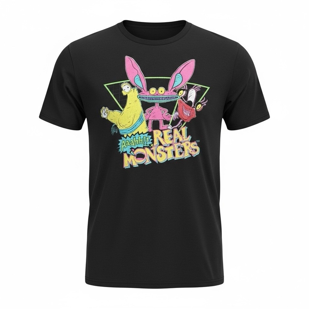 Nickelodeon AAAHH!!! Real Monsters T Shirt Black Men's Large Nicktoons